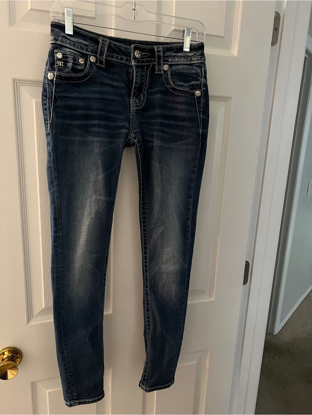 Miss Me Women’s Dark Wash Slim Jeans - Dark Blue